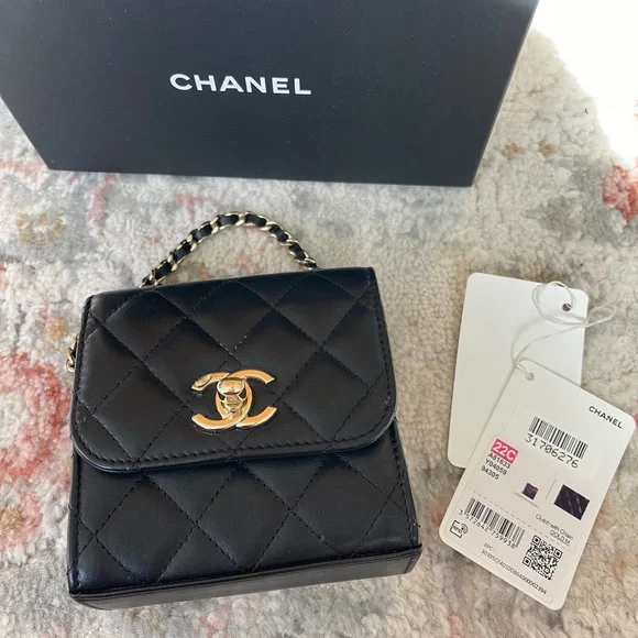 Chanel trendy cc mini black flap gold hardware - Picture 13 of 17